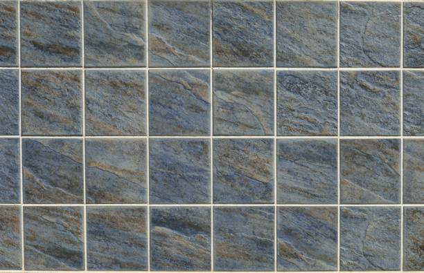 Elegant blue and brown stone tiles square shape for exterior or interior wall