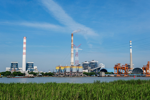 View of Coal-fired power station,shanghai,china.
