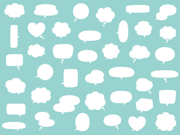 ilustrações de stock, clip art, desenhos animados e ícones de loose speech bubble vector illustration set, frame - balão de conversa online