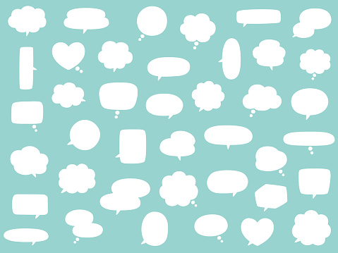 Loose speech bubble vector illustration set, frame