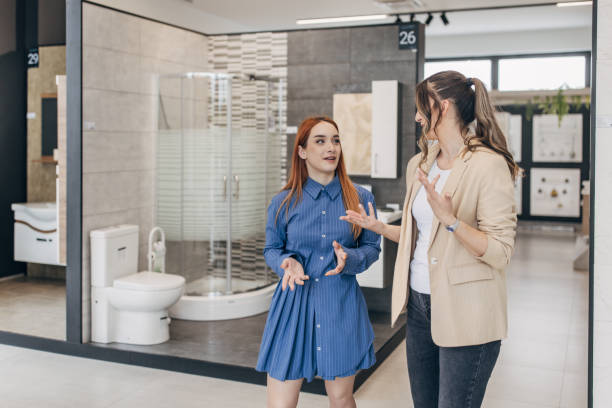 istock Woman shopping for new bathroom 1551141201