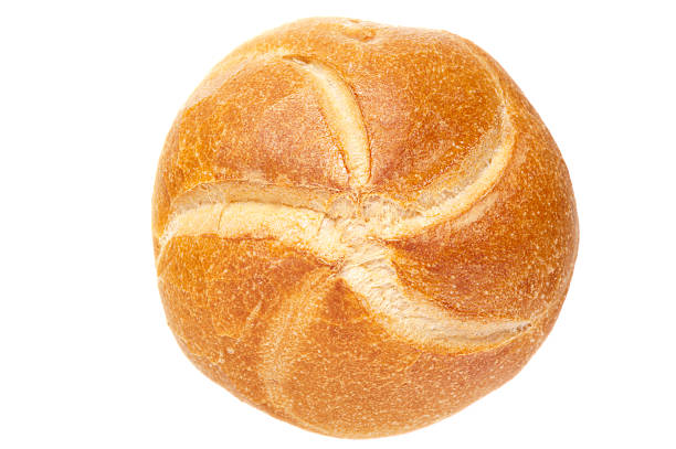 German bread roll on white background stock photo