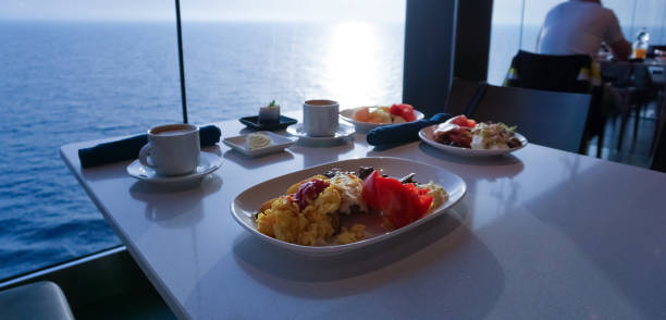 istock Dining Room Buffet aboard the abstract luxury cruise ship. 1551245939