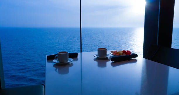 istock Dining Room Buffet aboard the abstract luxury cruise ship. 1551245943