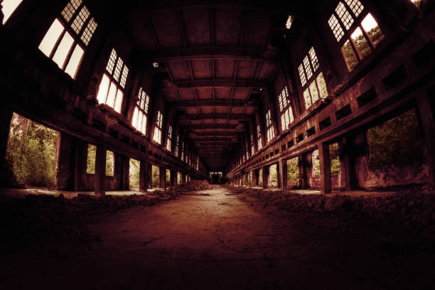 istock Ruined Factory Abandoned Industry Interior Perspective 155124775