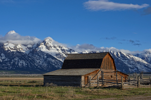 John Moulton Barn on Mormon Row in Grand Teton National Park in Wyoming
