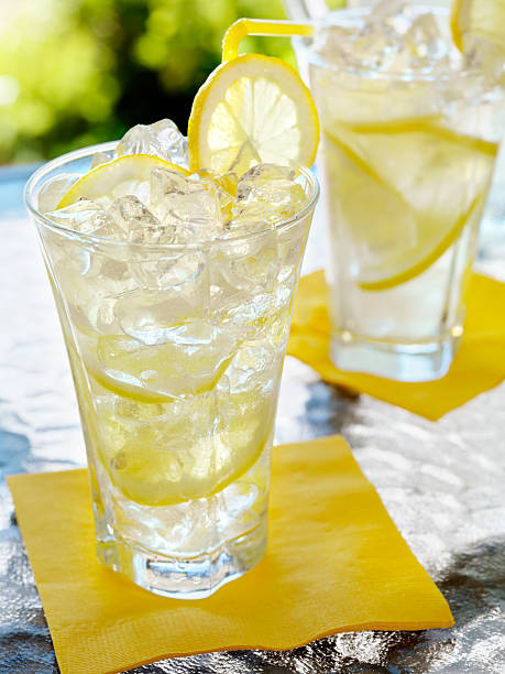 Lemonade on an Outdoor Patio  ice pie photography stock pictures, royalty-free photos & images