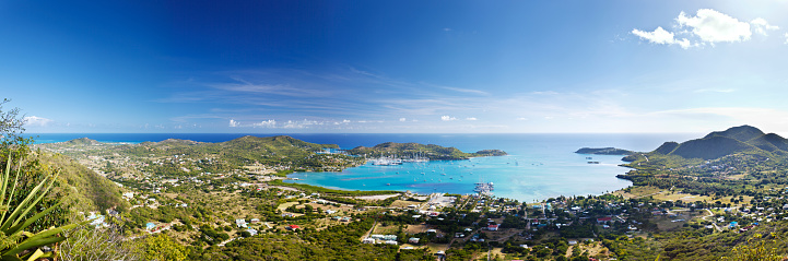 View from Great Fort George to Falmouth Harbour.\n\nFind more images from Antigua and the Montserrat Volcano in my Lightbox:\n[url=http://www.michael-utech.de/is/lb.html?id=7897431][img]http://www.michael-utech.de/files/Lightbox_Antigua.jpg[/img][/url]