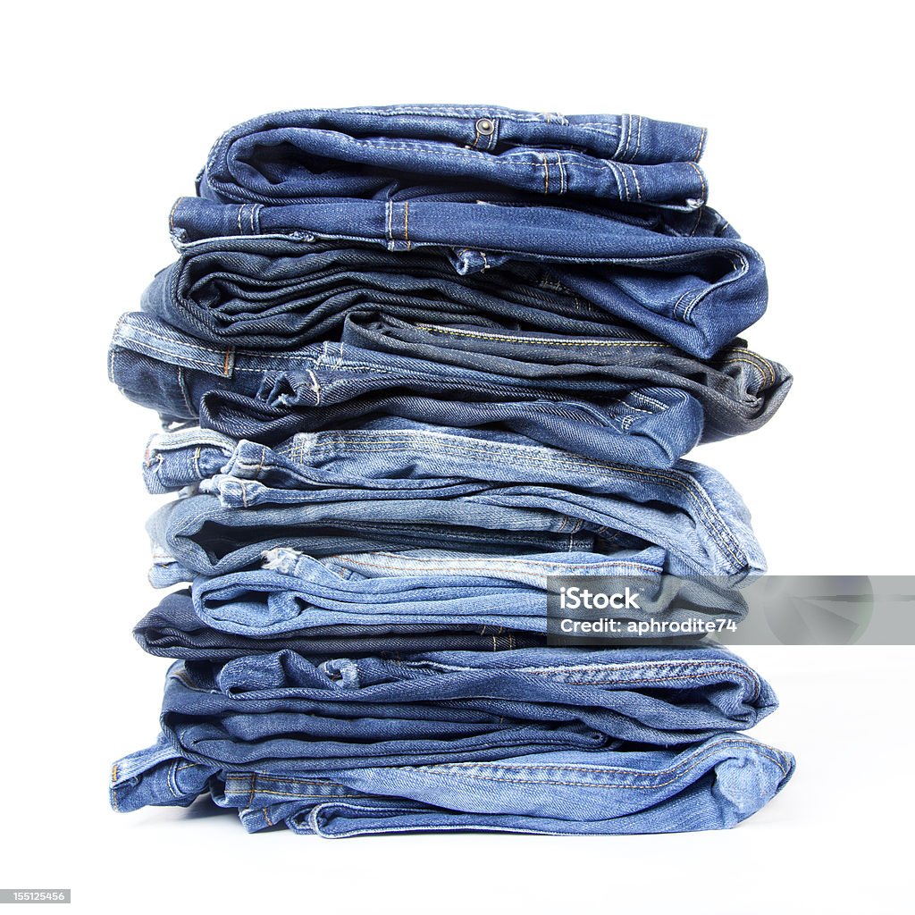 stack of denim  Jeans Stock Photo