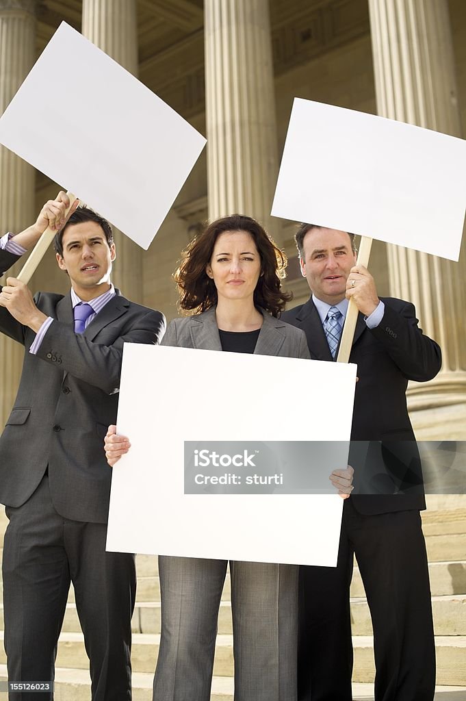 Protestar trabalhadores de escritório agressivo - Royalty-free Protesto Foto de stock