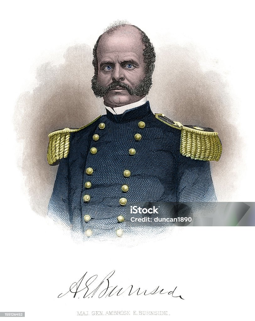 Major General Ambrose Burnside  General - Military Rank stock illustration