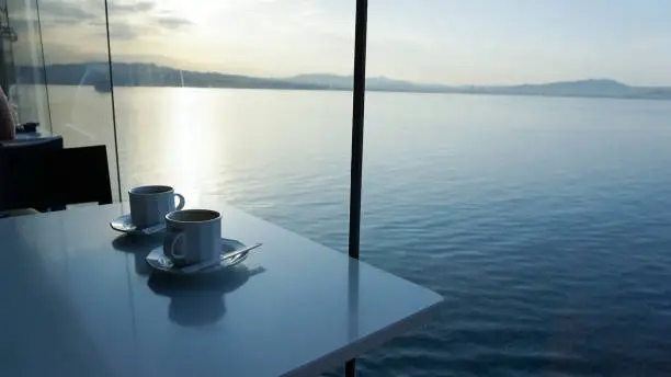 Photo of A delicious cup of cappuccino served on a cruise ship.