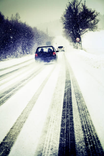 istock Bad road conditions, snow and ice 155127656