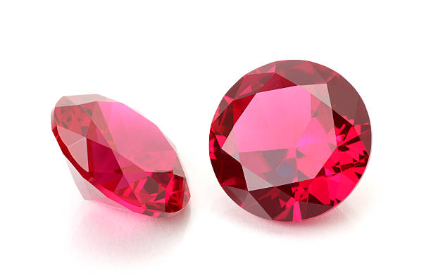 Pair of Round Ruby  garnet stock pictures, royalty-free photos & images