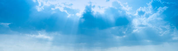 istock Summer blue sky cloud gradient light white background. Beauty clear cloudy in sunshine calm bright winter air bacground. 1551302206