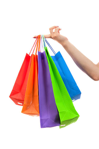쇼핑 가방 - shopping bag orange bag handle 뉴스 사진 이미지