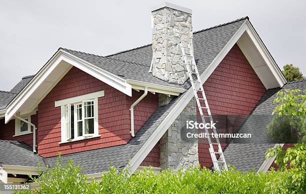 House Stock Photo - Download Image Now - Rooftop, Chimney, New