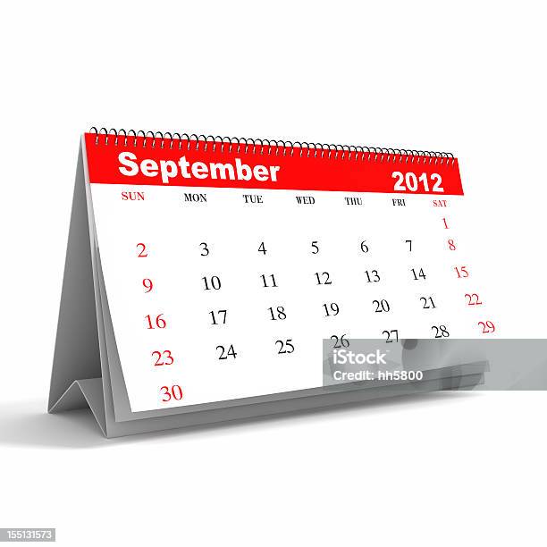 Wrzesień 2012kalendarz Serii - zdjęcia stockowe i więcej obrazów Kalendarz - Kalendarz, Wrzesień, Ikona