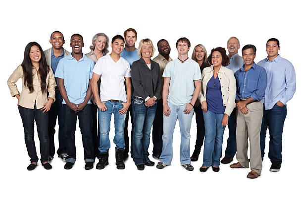 istock Large diverse group of casual  looking people 155131701