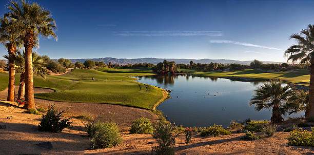 palm desert golf 파노라마 풍경 - golf panoramic golf course putting green 뉴스 사진 이미지