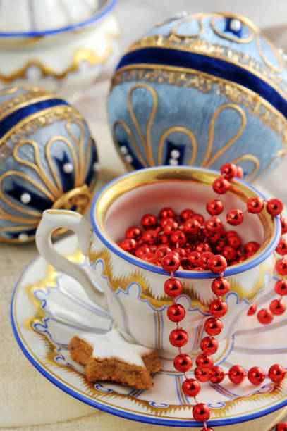 istock Biedermeier porcelain with old Christmas ornaments 155132762
