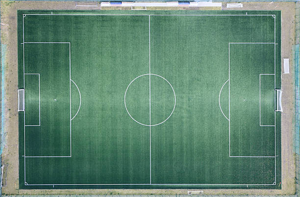 Aerial photo of Football Field stock photo