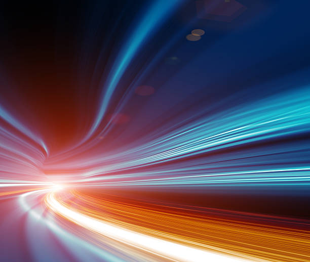 Abstract Speed motion in highway tunnel stock photo