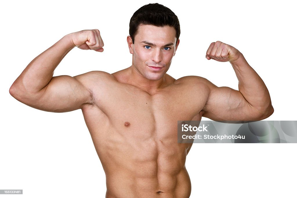 Muskuläre Mann Einsatz - Lizenzfrei 20-24 Jahre Stock-Foto