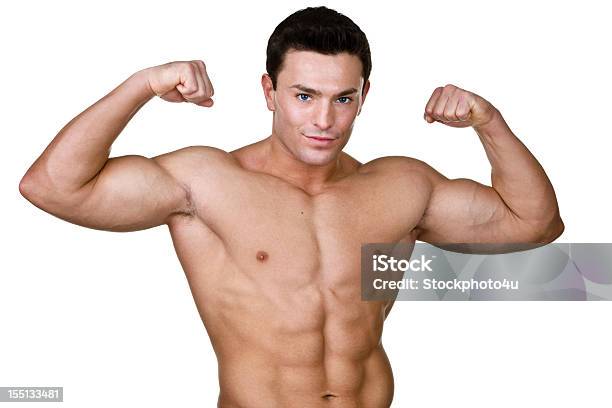 Mięśni Mężczyzna Napinać - zdjęcia stockowe i więcej obrazów 20-24 lata - 20-24 lata, 20-29 lat, Aktywny tryb życia
