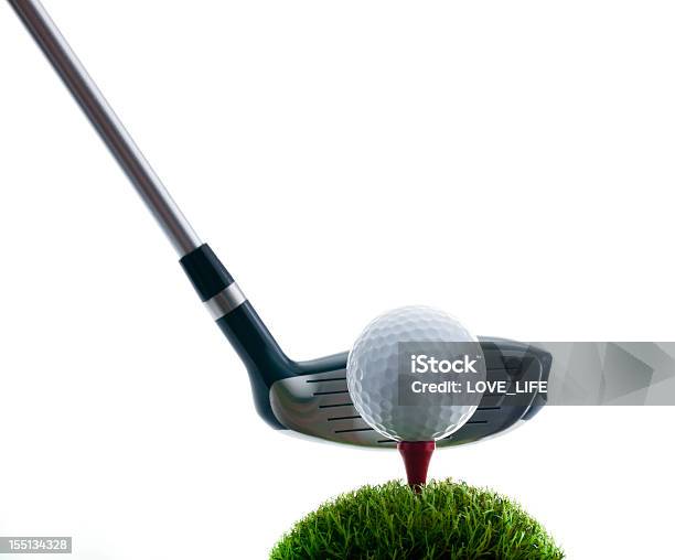 Golf Club Ball And Tee On Grass Stock Photo - Download Image Now - Golf Club, Golf, Cut Out