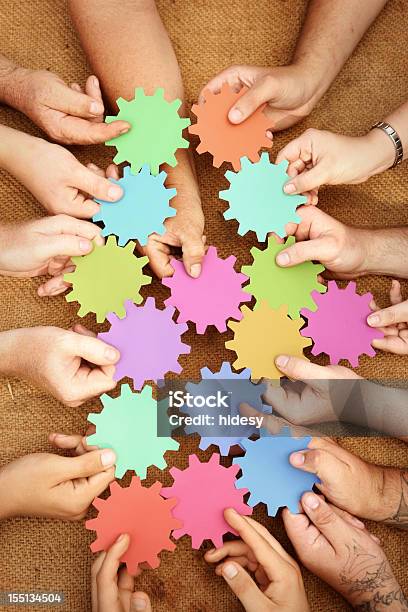 Teamwork Stock Photo - Download Image Now - Bicycle Gear, Gear - Mechanism, Multi Colored