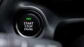 The engine start and stop button for modern car engine ignition