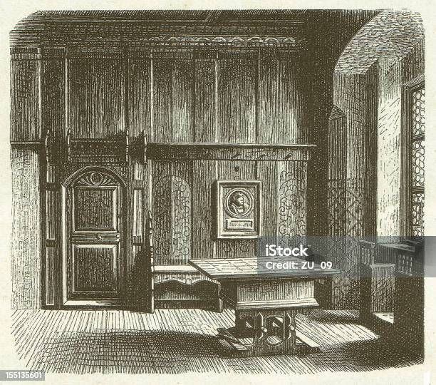 Lutherwohnzimmer Stock Vektor Art und mehr Bilder von Martin Luther - Reformator - Martin Luther - Reformator, Wohnzimmer, Christentum