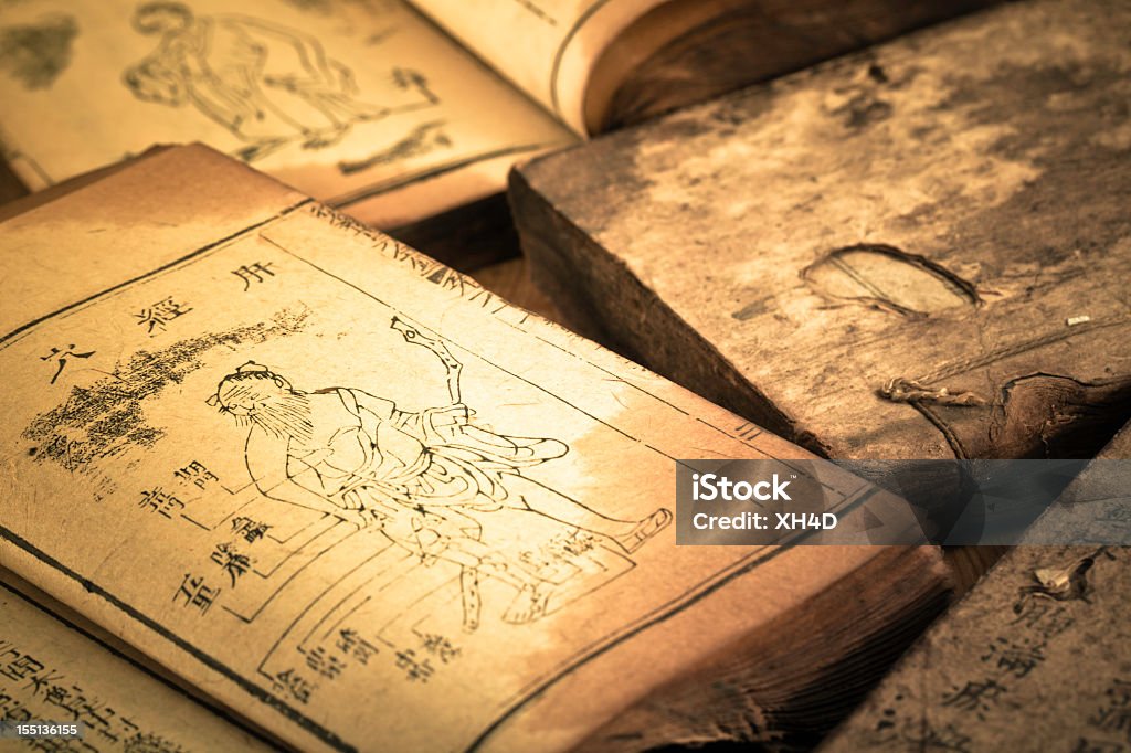 Old medicine book from Qing Dynasty  Acupuncture Stock Photo