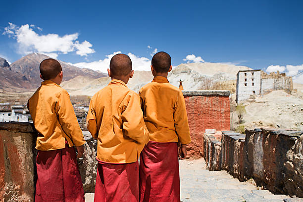 istock Novice monks in Tibetan monastery. Mustang. 155136233