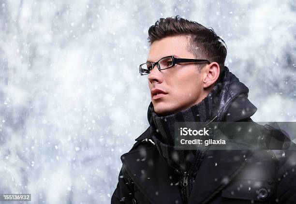 Portrait Of Handsome Man With Eyeglasses In Winter Time Stock Photo - Download Image Now