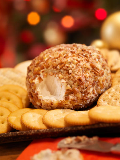 istock Cheese Ball with Crackers at Christmas Time 155137043