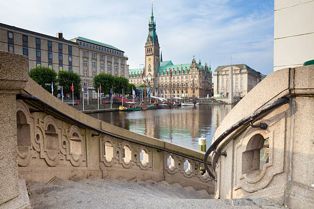 facade of the city hall of hamburg in germany