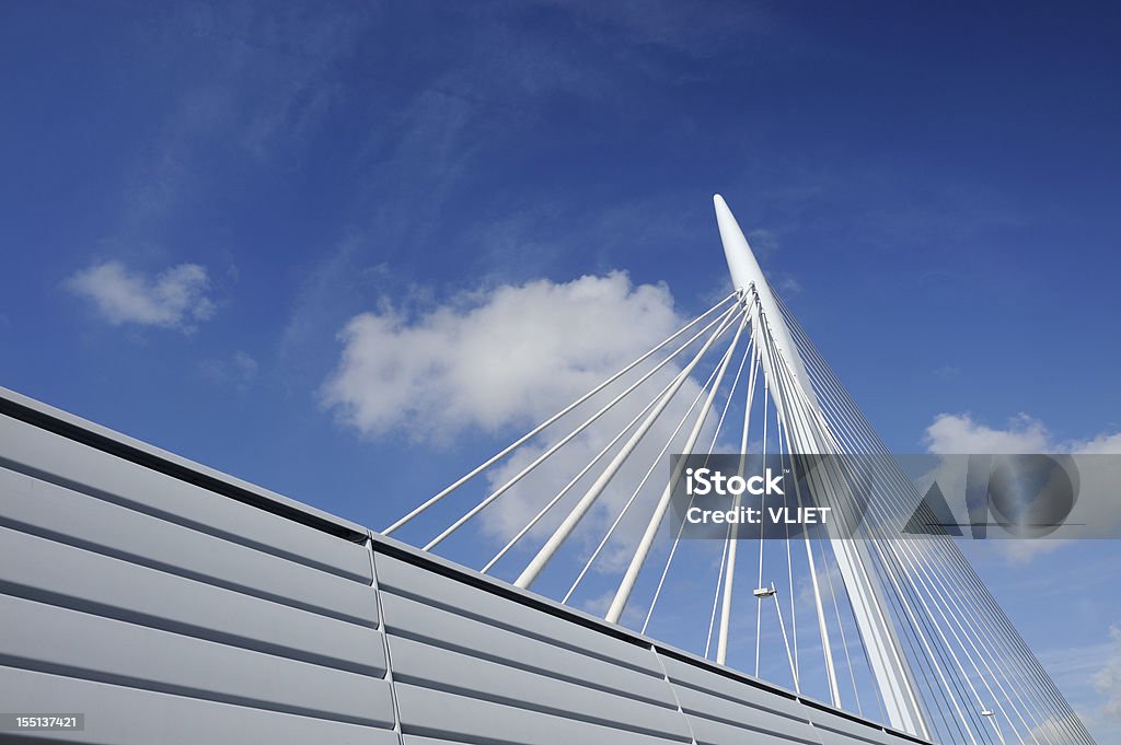 Cable-stayed bridge Prins Clausbrug in Utrecht the Netherlands  Architecture Stock Photo