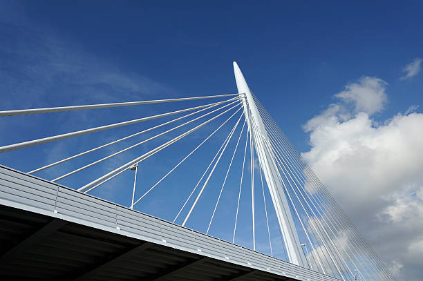 istock Cable-stayed bridge Prins Clausbrug in Utrecht the Netherlands 155137422