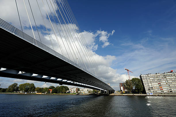 istock Cable-stayed bridge Prins Clausbrug in Utrecht the Netherlands 155137513