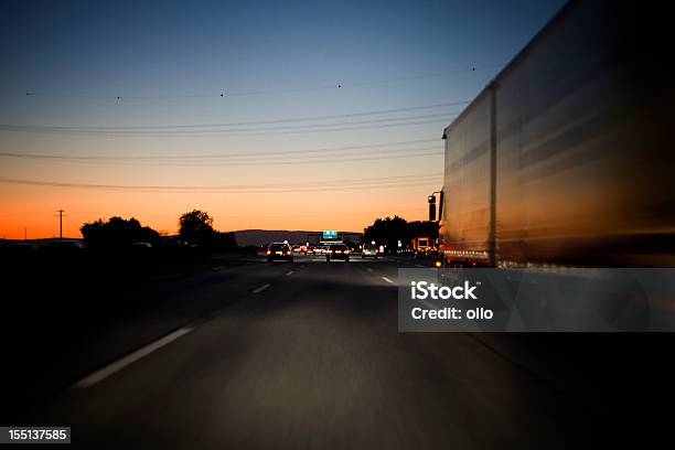 German Autobahn At Dusk Stock Photo - Download Image Now - Asphalt, Autobahn, Blurred Motion