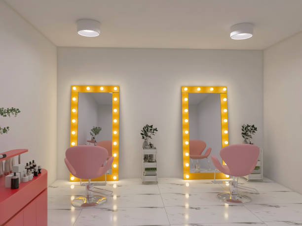 istock Beauty salon design 3d render, 3d illustration 1551384278