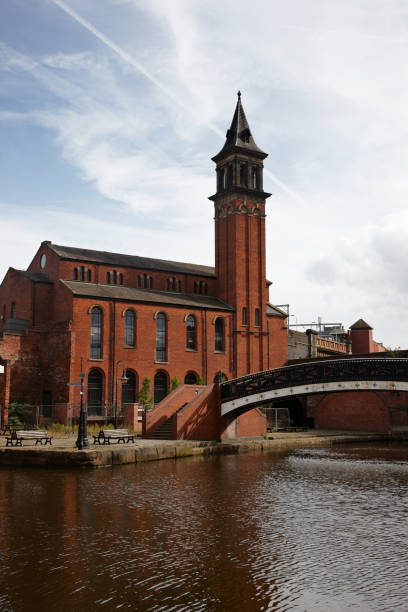 istock Manchester building architecture from canal footpath 155138647