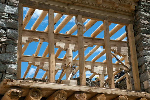 istock Constructing Wooden Roof in Hemis Monastery 155138717