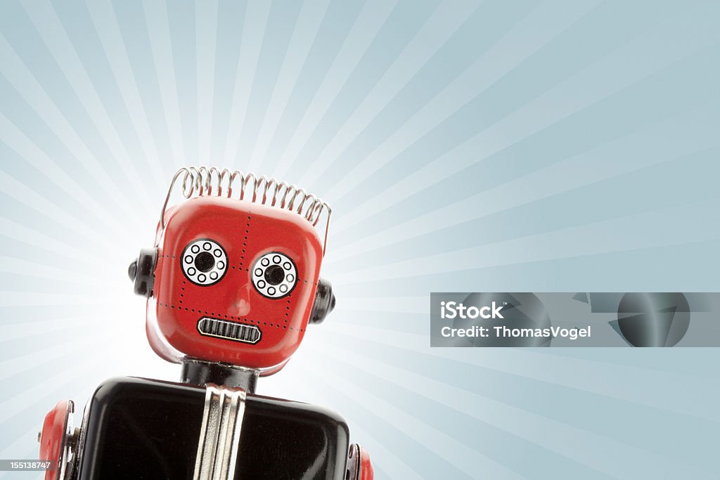 Retro robot  Wind-up Toy Stock Photo