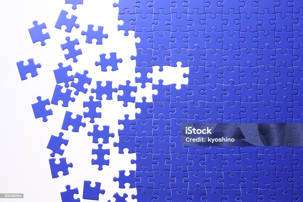 絶縁ショットブルーのジグソーパズル背景に白色 - ジグソーパズルのロイヤリティフリーストックフォト
