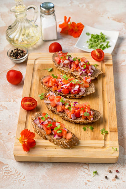 istock Bruschetta with tomatoes and onion 1551388026