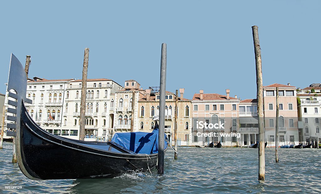 Gôndola veneziana e o Grand Canal - Foto de stock de Canal royalty-free