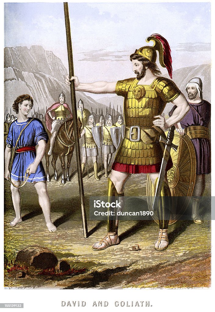 David y Goliath - Ilustración de stock de Goliath - Personaje bíblico libre de derechos